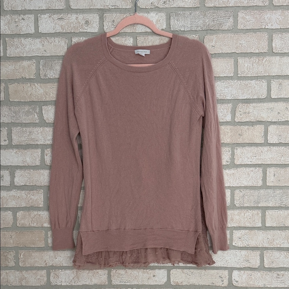 Garnet Hill mauve pink 100% cashmere sweater size M